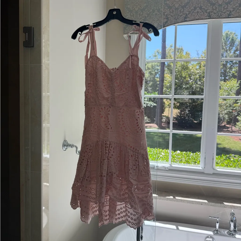 Parker Pink Eyelet Bow Strap – Size 2 Odysseia Dress in Pearl Blush - Image 10