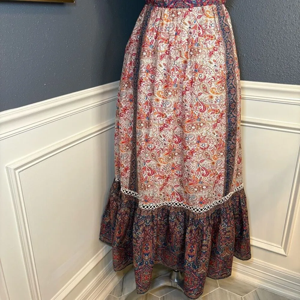 Haute Hippie Flutter Sleeve Twin Print Flounce Hem Floral Maxi Dress - Image 6