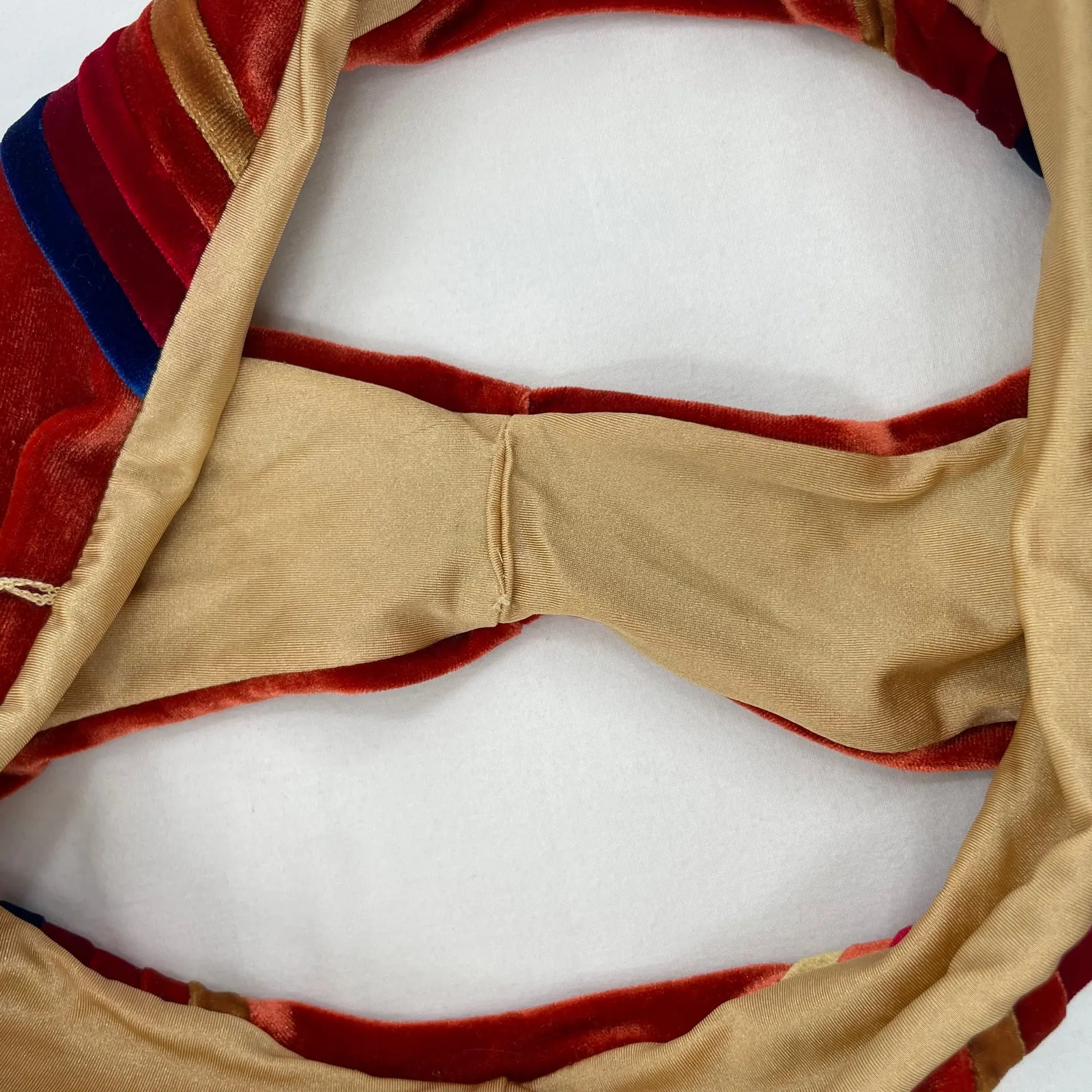 Aviator Nation 5 Stripe Velvet Bikini Bottom Burnt Orange Retro Swim Size M - Image 5