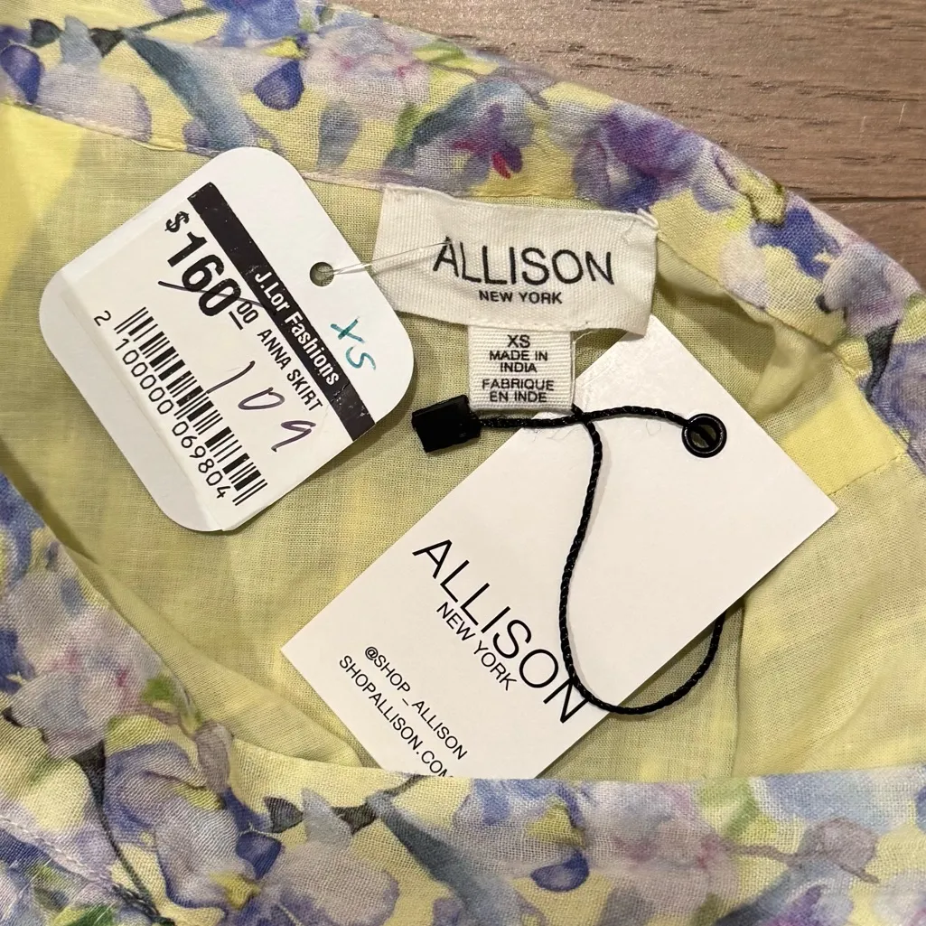 NWT Allison New York Anna High Waisted Mini Skirt in Purple/Yellow Floral Purple Size XS - Image 6