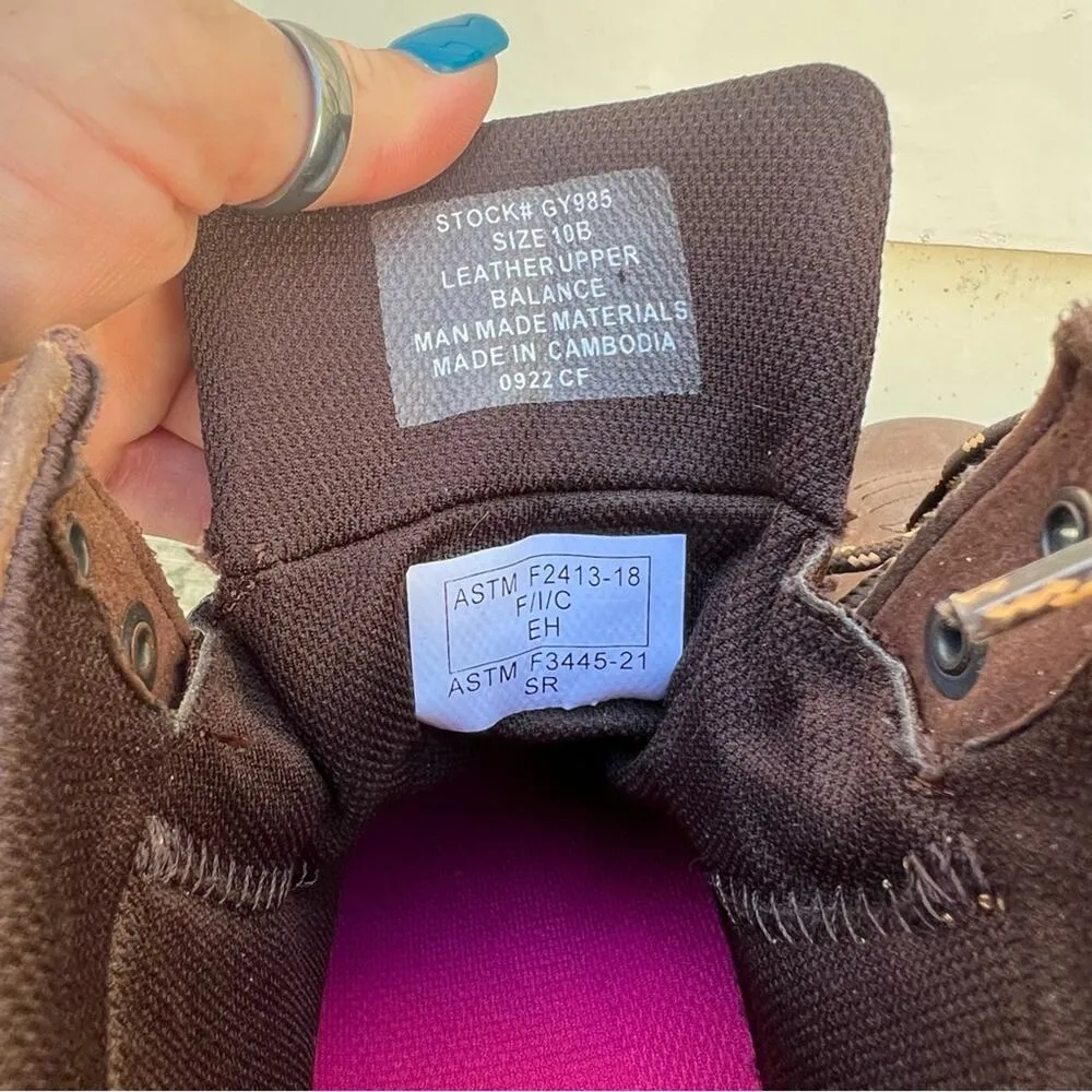 Justin Gypsy Steel Toe Lace Up Work Waterproof Boots 10B - Image 5