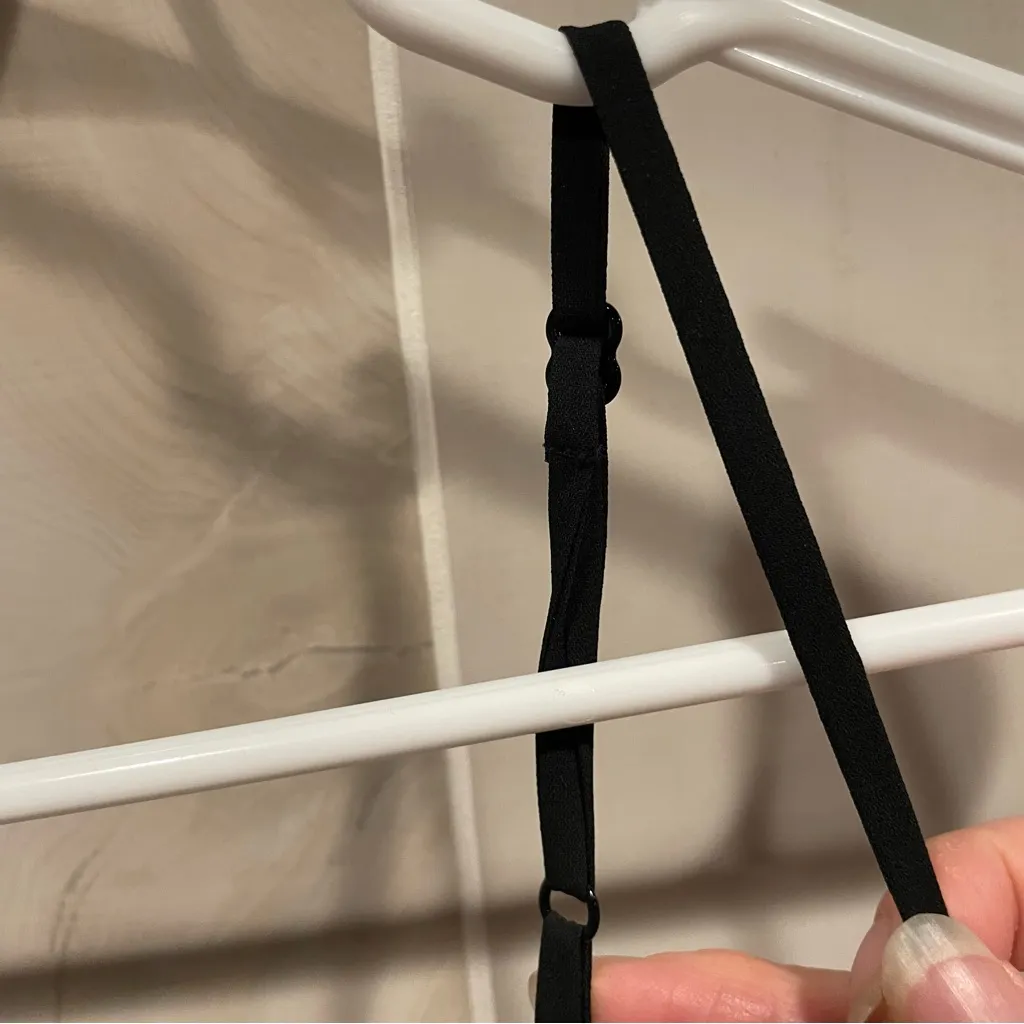 Cute INC handkerchief hem flowy midi dress skinny straps size large floral trim Blue - Image 7