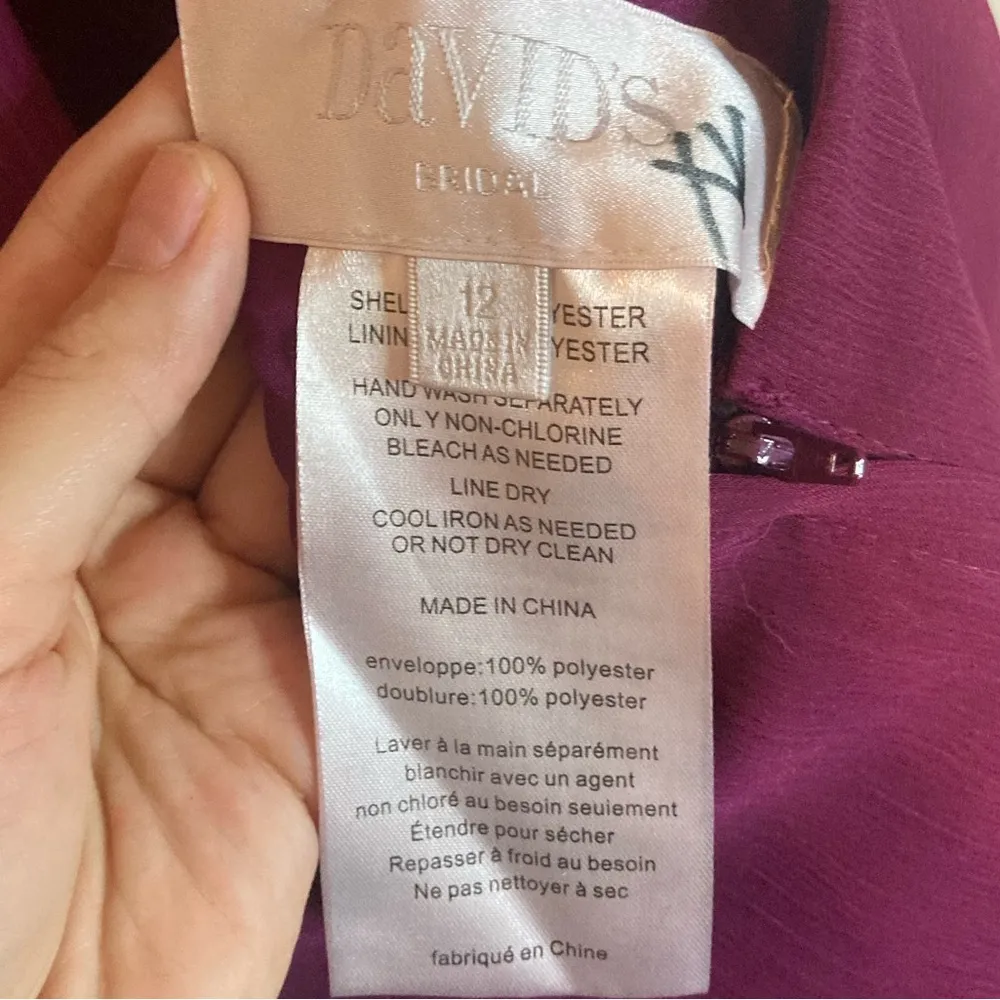 David’s Bridal Plum Purple Halter Neck Bridesmaid Dress Size Fits Like a Medium - Image 5