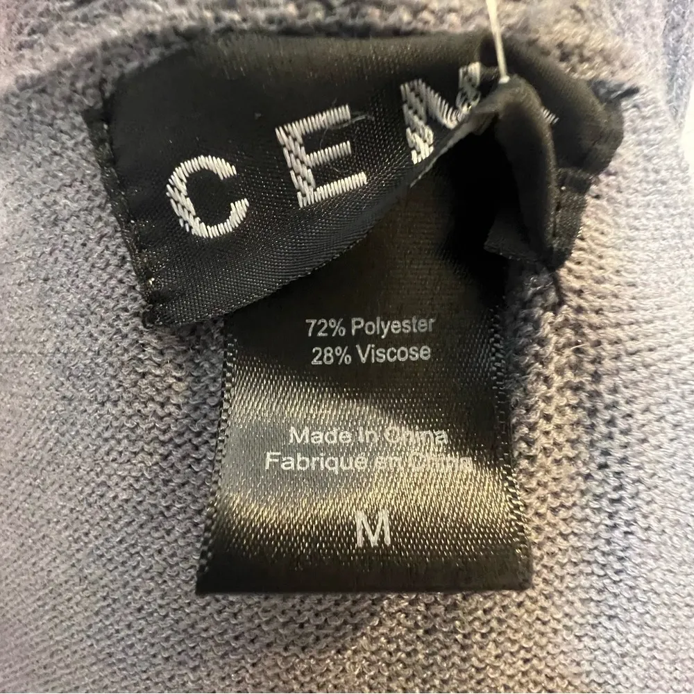 CENY Knee Length Shaw Collar Women's Open Cardigan Size Medium Gray - Image 4