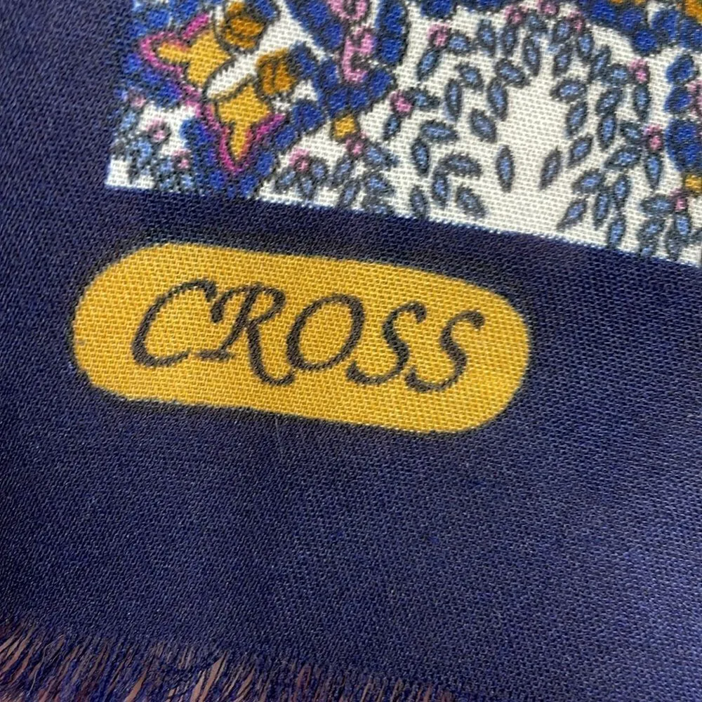 Cross Scarf Shawl Multicolor Floral Paisley 44” x 46” - Image 5