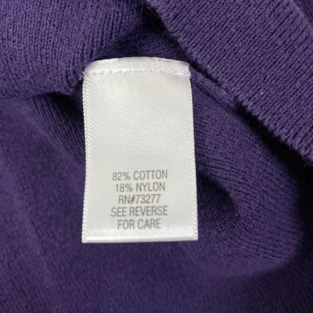 Apt. 9 Sweater Shirt Womens Small Purple Wrap Buckle Detail Long Sleeve Knit Top - Image 5