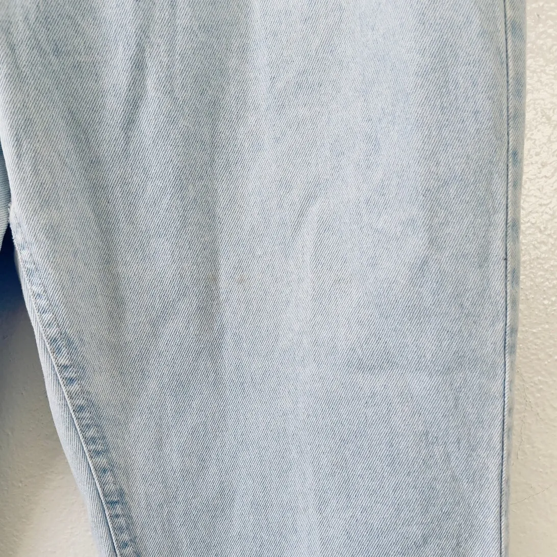 90s Vintage Lee Jeans High Rise Elastic Waist Light Wash Relaxed Womens 34 Denim - Image 9