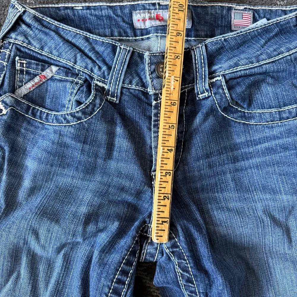 Ariat 26R FR DuraStretch Entwined Boot Cut Blue Jeans 10019544 Women's - Image 8