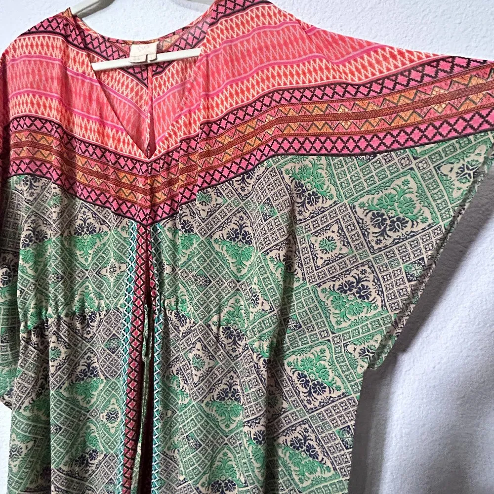 Anthropologie Vanessa Virginia Chama Kaftan Size Large Maxi Dress Sheer - Image 9