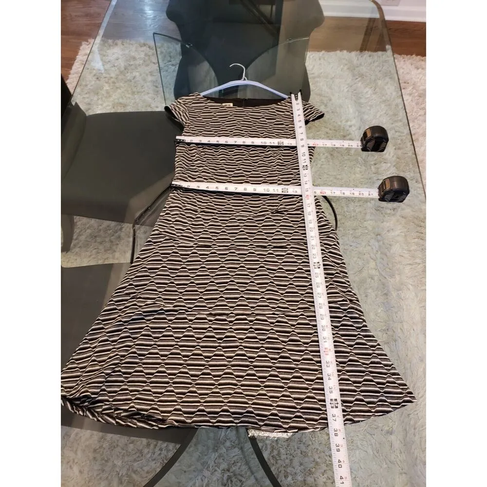 Anne Klein Women Multi Geo Print Round Neck Cap Sleeve Lined Knee Length Dress 8 - Image 7