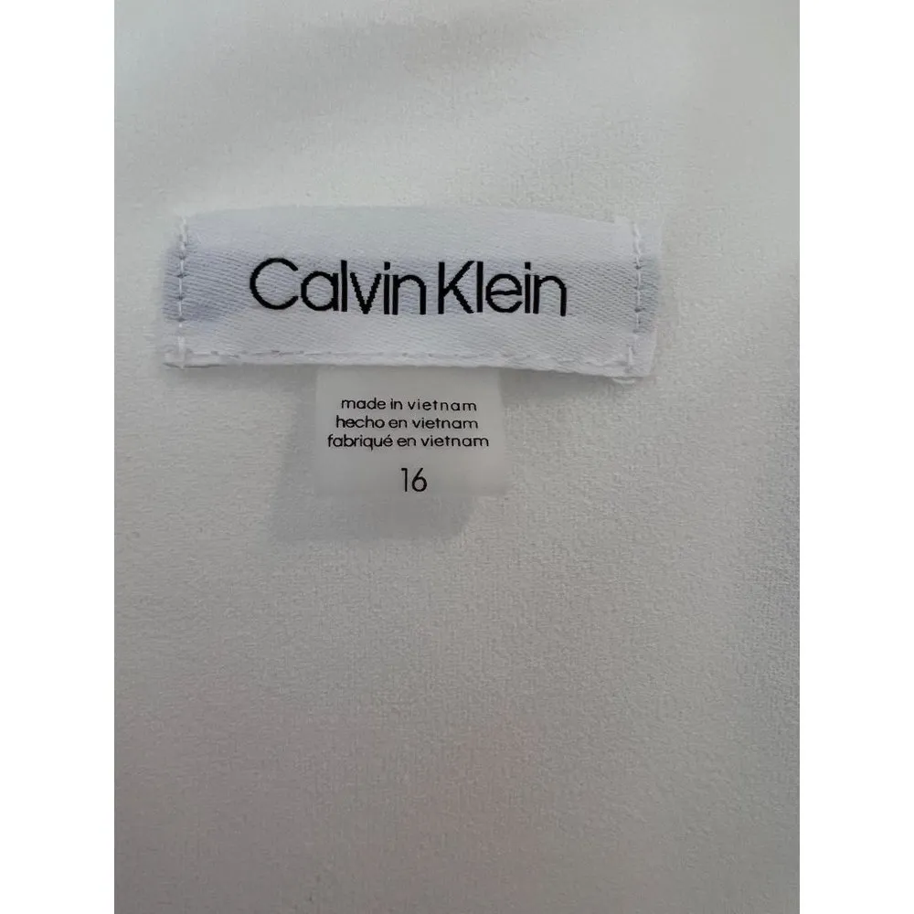 Calvin Klein Women's Sleeveless Seamed Midi with Flounce Hem Dress size 16 - Image 4