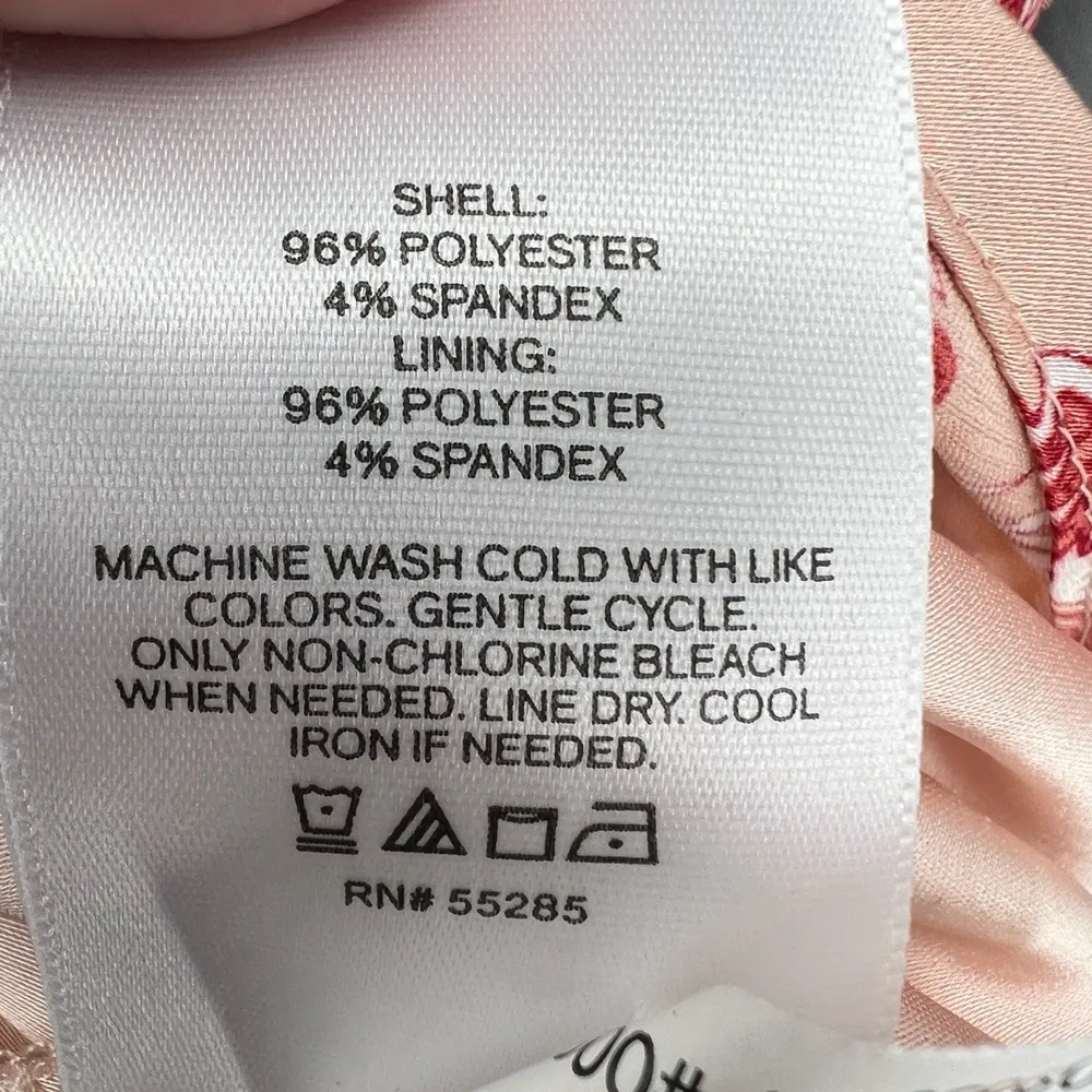 Express Cami Top S Y2K Red Paisley V-Neck Adjustable Straps Blush Lined Boho - Image 5