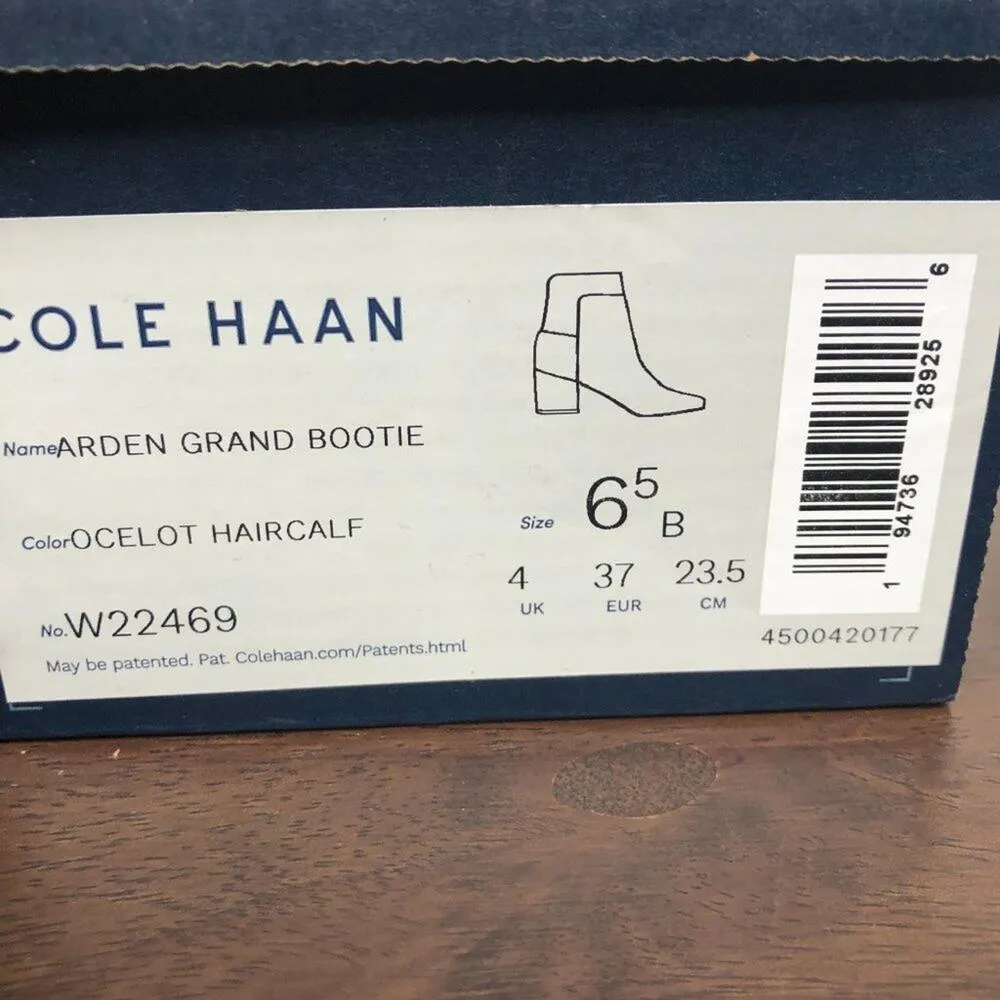 NEW Cole Haan Arden Grand Leopard Print Calf Hair Block Heel Booties Women's 6.5 - Image 8