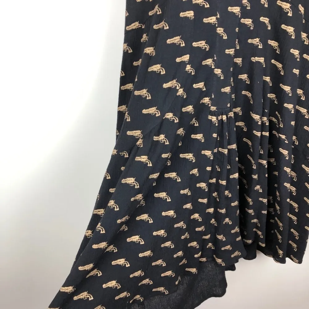 Koch Black Dress Gold Revolver Print Made in USA - Image 2