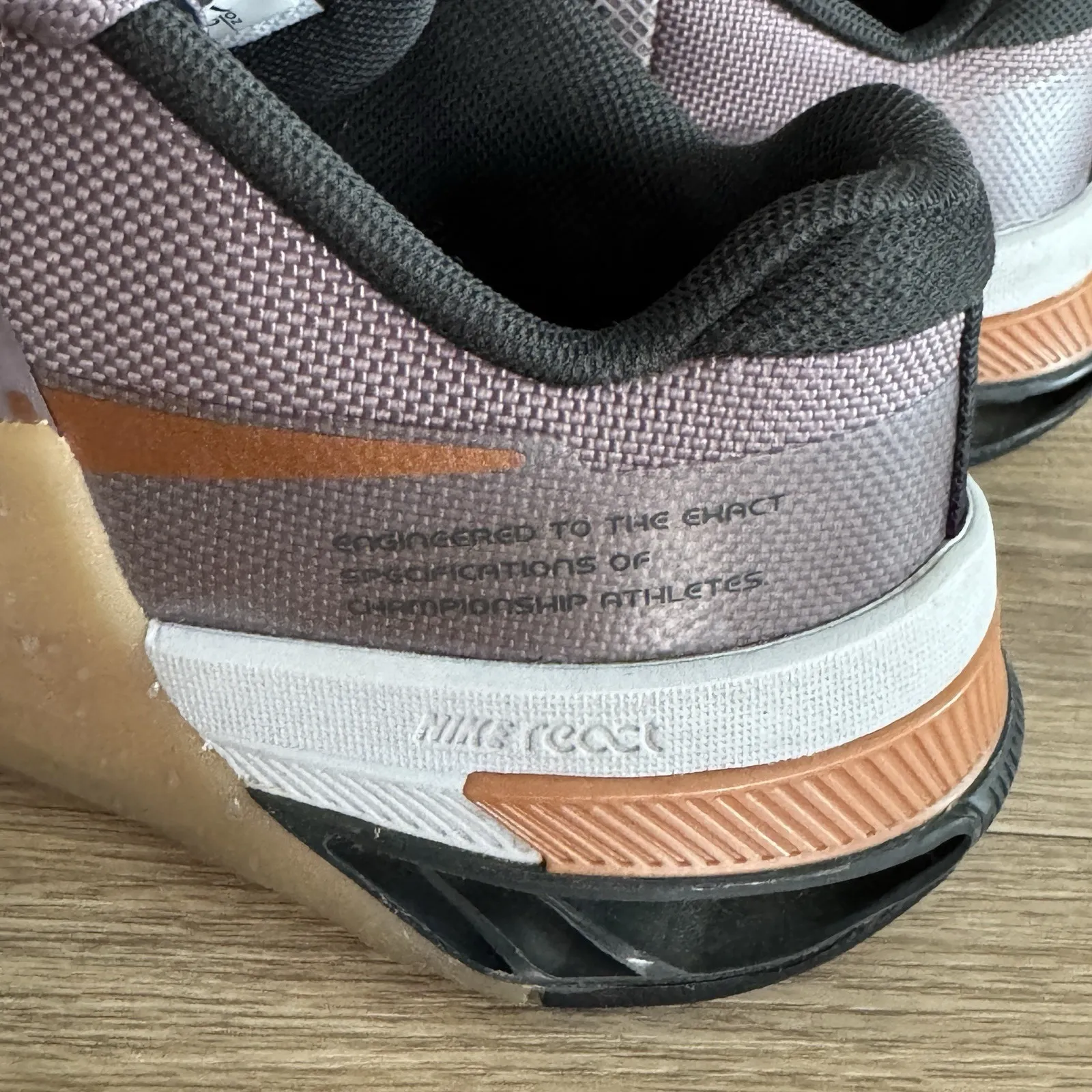 Nike‎ Metcon 8 Flyease React Training Shoes Women 6.5 Purple Orange Gym Sneaker - Image 10