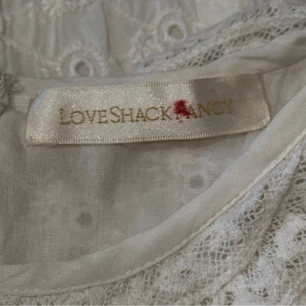 LoveShackFancy Women’s Size 4 White Jullian Eyelet Long Sleeve Mini Dress - Image 10