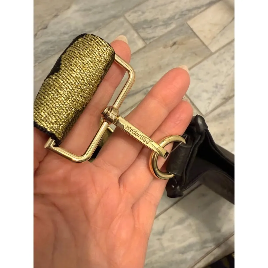 NEW Ah Dorned black vegan leather crossbody bag adjustable camo guitar strap - Image 6