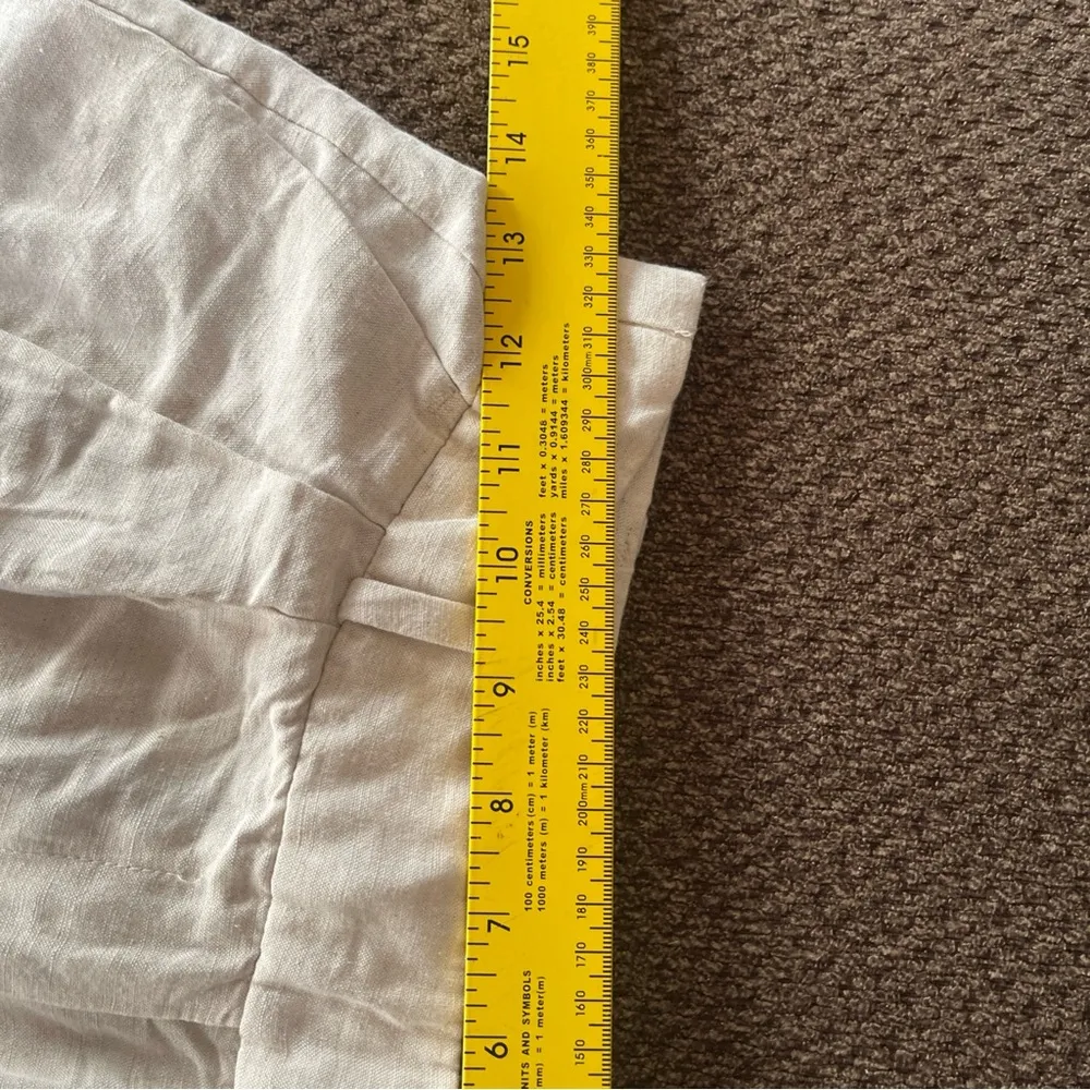 H&M wide leg linen blend trouser pants with pockets size 6 - Image 6