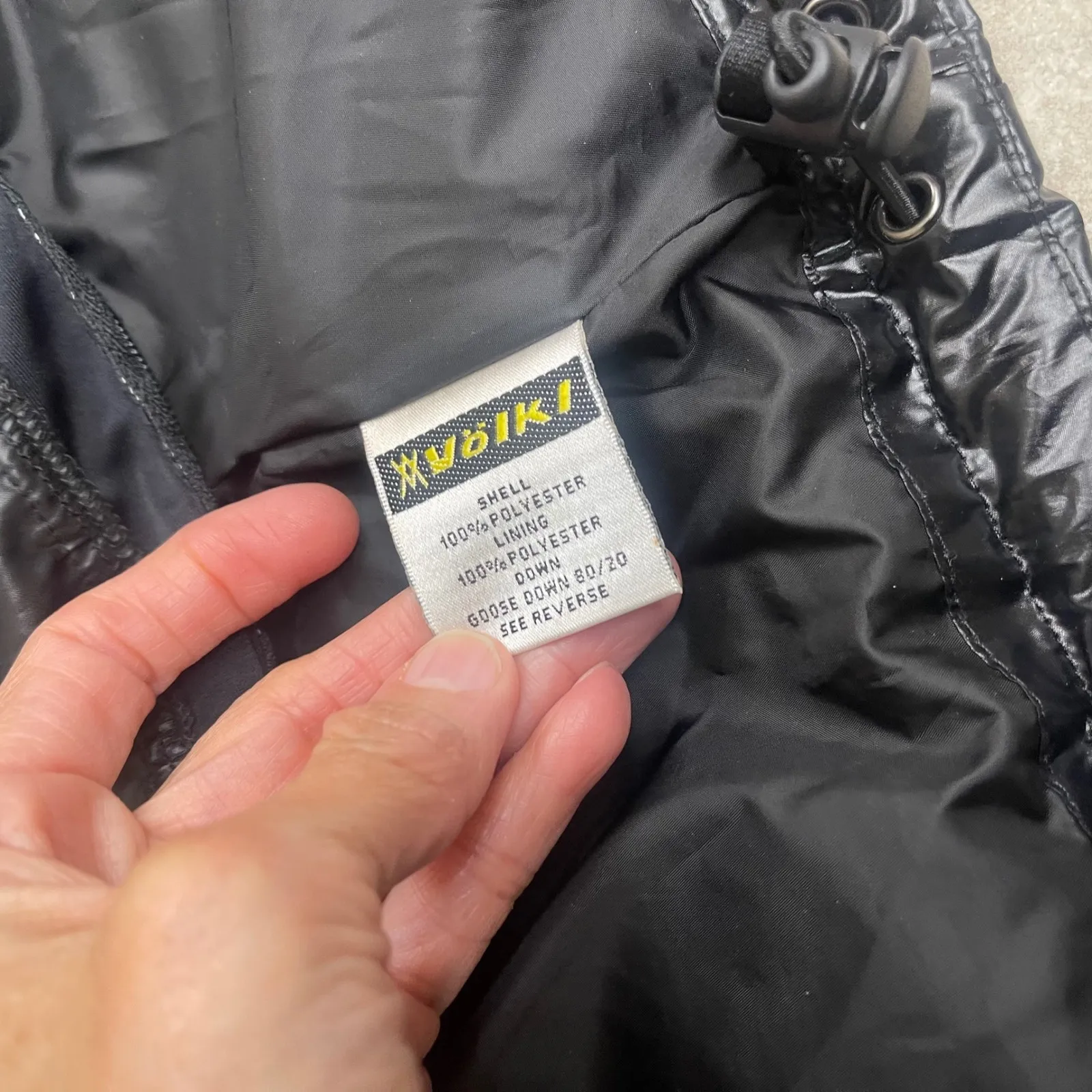 Volkl Womens Black Puffer Jacket Hooded Logo Print Full Zip Sz 10 Ombre ski ec - Image 10