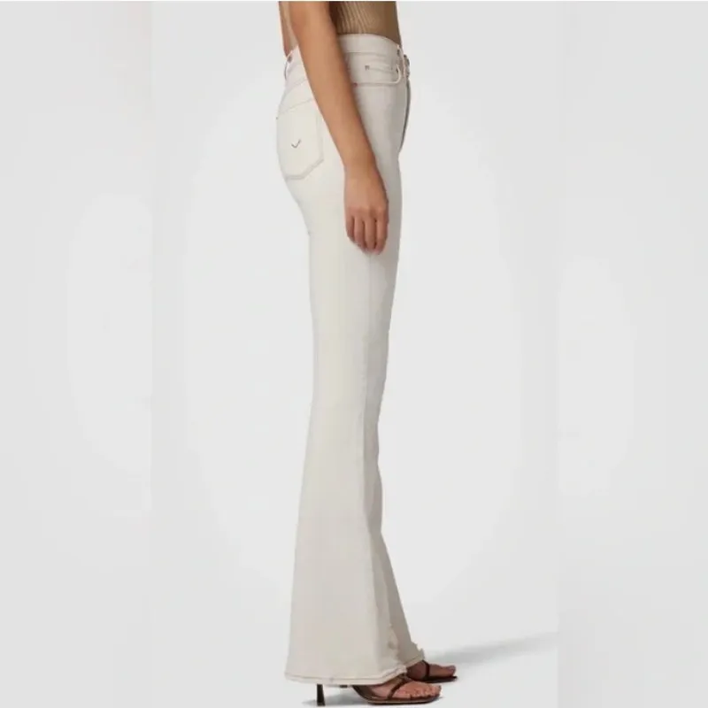 Hudson‎ Jeans Holly High Rise Flare Jeans in Soft Ecru Size 27 - Image 4