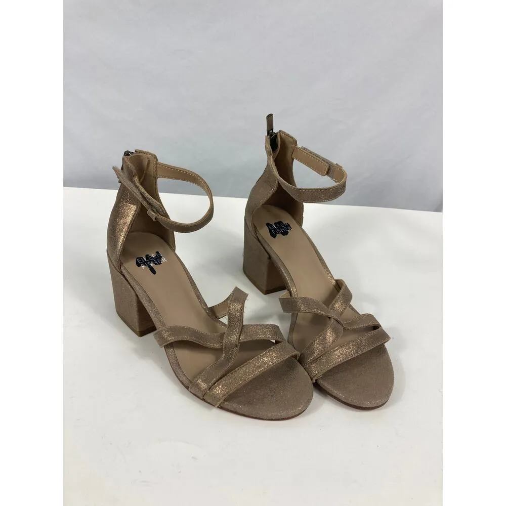 Eileen Fisher Noni Strappy Sandal in Gold Sparkle Size 7.5 - Image 2