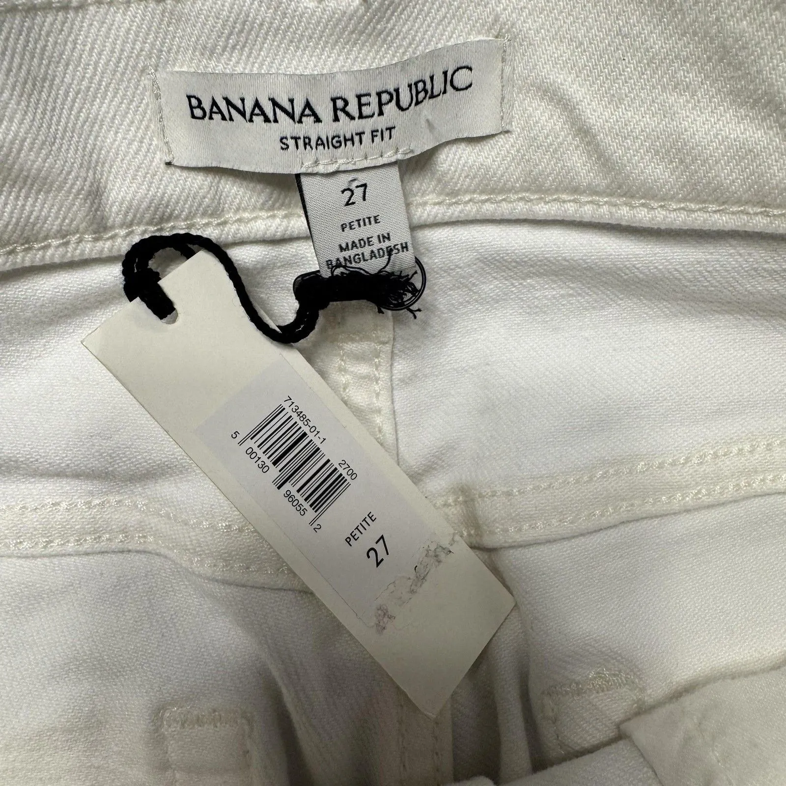 Banana Republic Jeans Womens 27P White Straight Fit High Rise Crop Stretch Denim - Image 8
