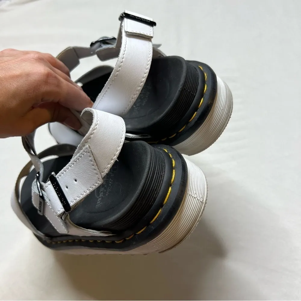 Dr. Martens Voss White Leather Strap Sandals - Image 6