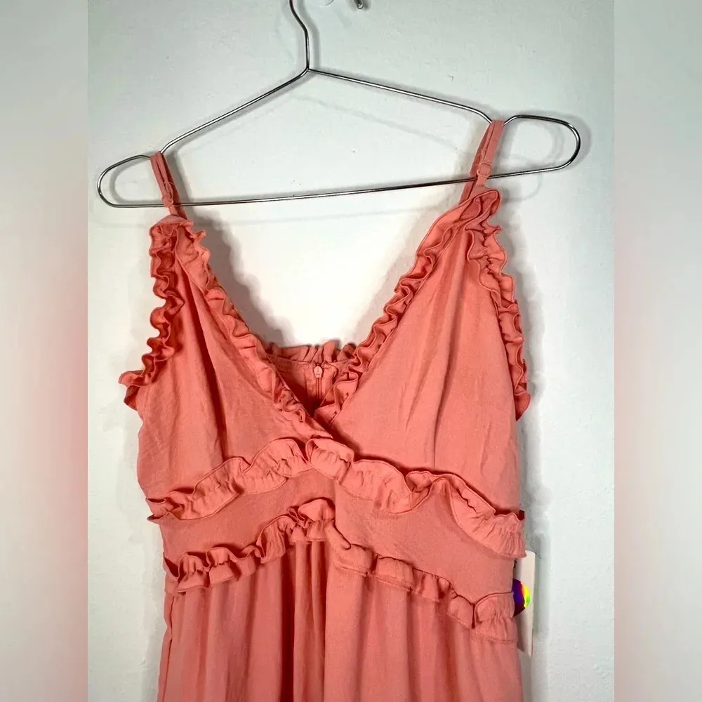 🆕 Iris Coral Ruffled Strapped Dress - Image 4