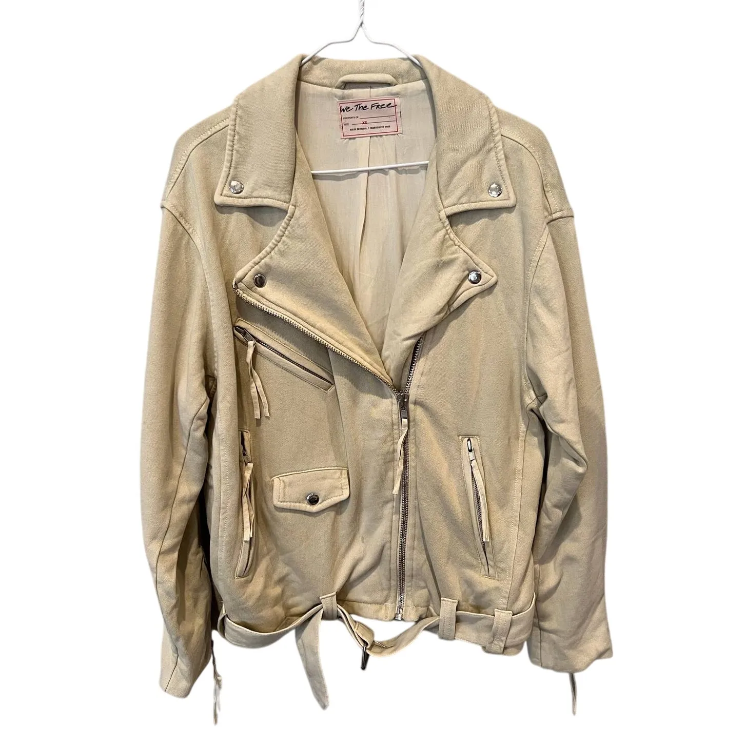 FREE PEOPLE Rebel Rebel Cotton Moto Jacket Size XS - Image 4