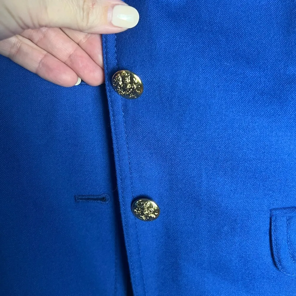 J. Crew Schoolboy Blue Blazer with Structured Shoulders and Notched Lapels - Image 3