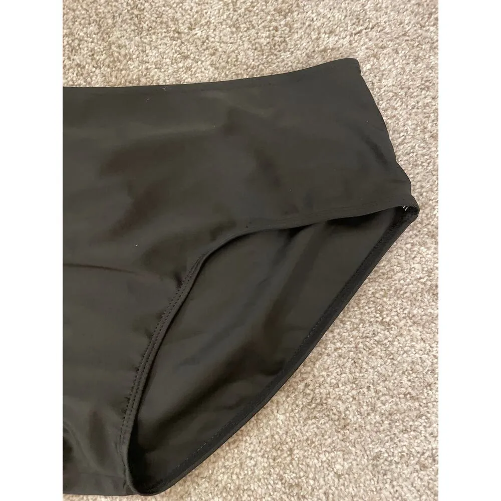 NWT Coeur de vague Black Floral Ruffle High Waist Bottoms,US 10 XXLarge - Image 2