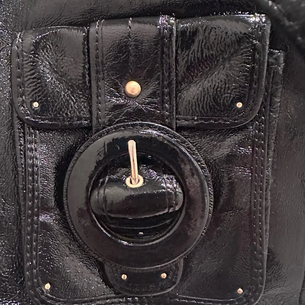 Elliott Lucca Black Leather Hobo Satchel Tote Purse Bag - Image 10