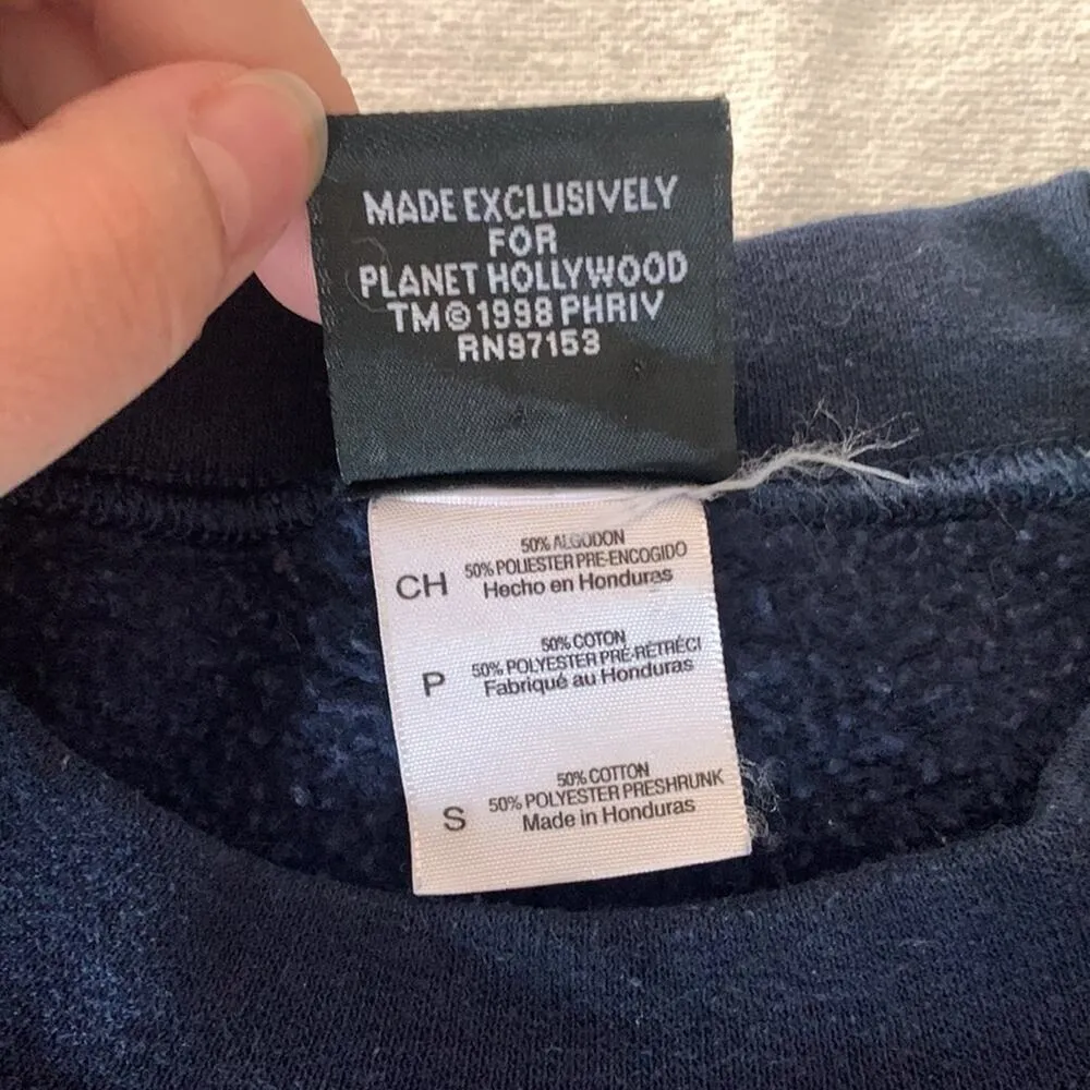 Planet hollywood unisex size small new york crewneck sweatshirt blue world men - Image 4