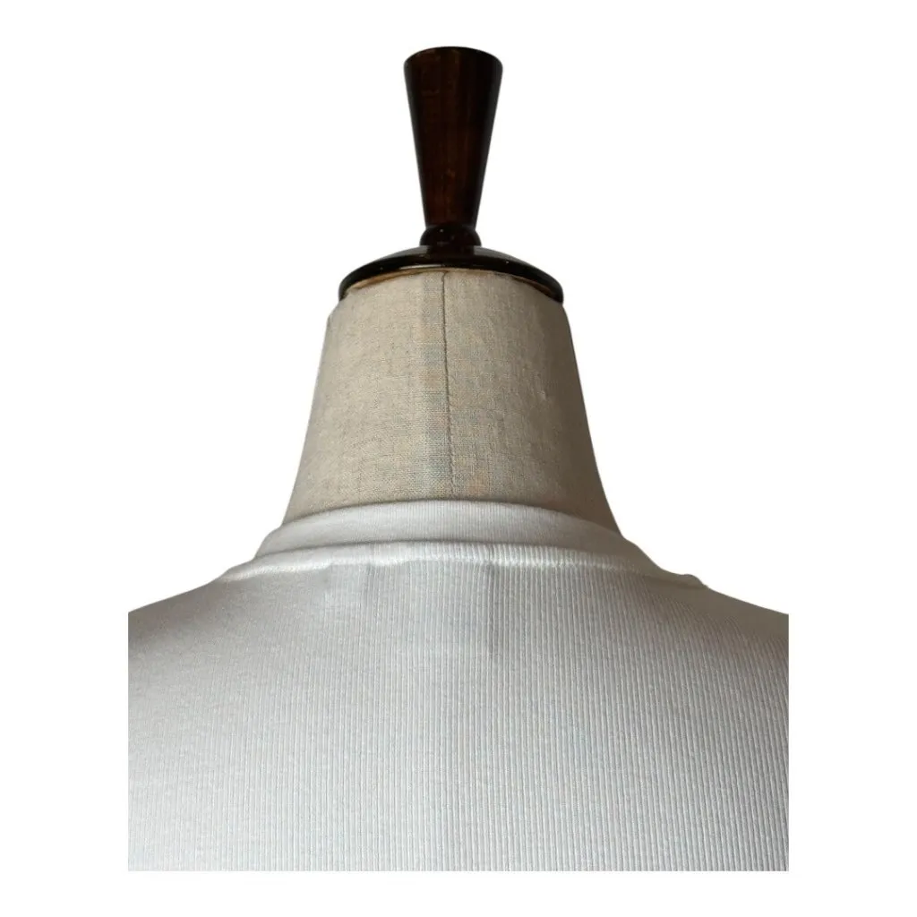 Aritzia TNA Tee Women XS White Ribbed Knit Crew Neck Short Sleeve Baby Tee‎ Crop - Image 5