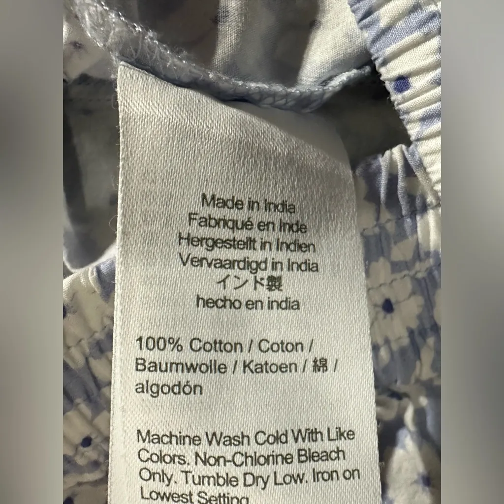 J. Crew Smocked Tank Pajama Set Soft blue White Womens 2XL Sleepwear XXL - Image 13