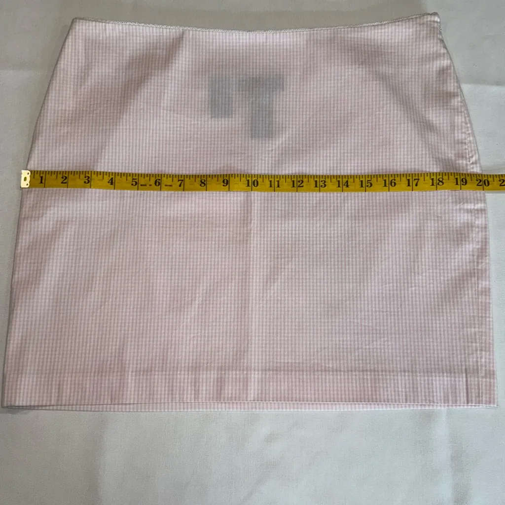 Ralph Lauren Pink Gingham Stretch Mini Skirt Size 12 Preppy Y2K - Image 7