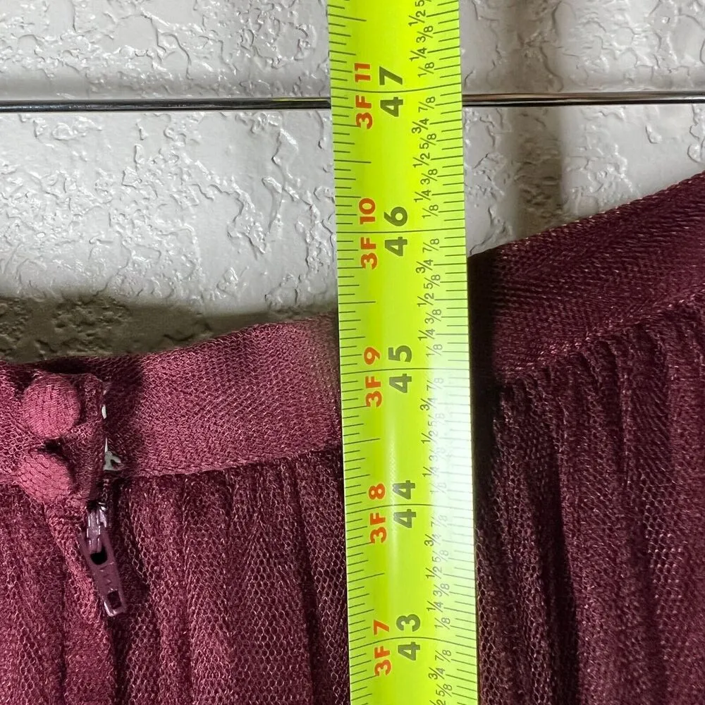 Jenny Yoo Tulle Maxi Skirt Womens 4 Burgundy Wedding Whimsigoth Fairy Balletcore - Image 7