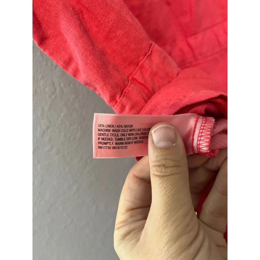 Universal Threads Universal thread, coral romper, extra‎ small linen - Image 5