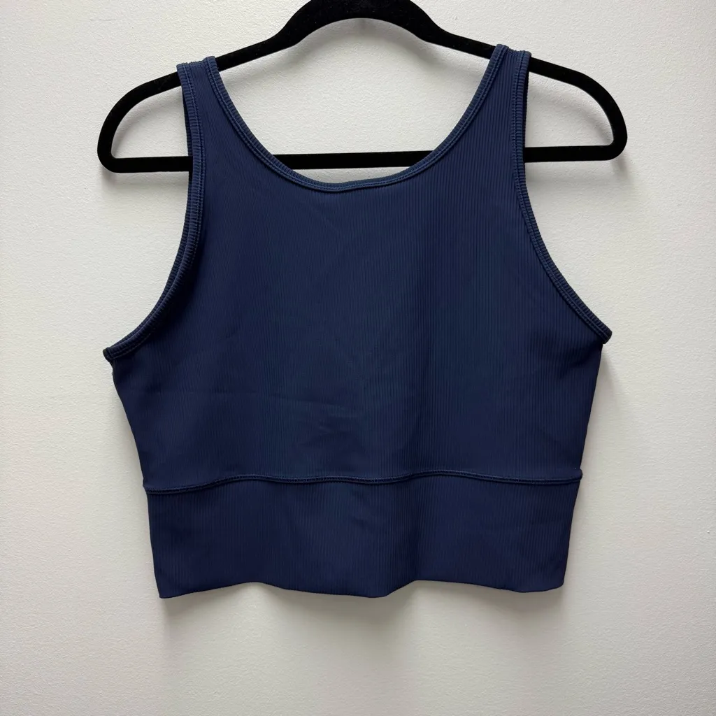 Lululemon Power Pivot Ribbed Tank Top, Night Sea Blue | Size 8 - Image 3