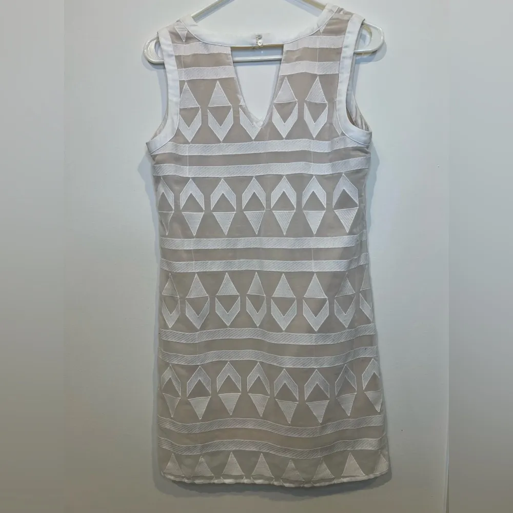 Skies Are Blue Anthropologie Dress Cream Lined Semi Sheer Small Petite - Image 4