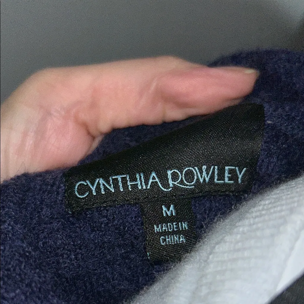 Cynthia Rowley Dark 100% Wool Blue Blazer - Image 9