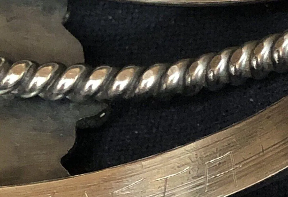 Indian 70 grams Sterling Silver Turquoise Cluster Bracelet Signed - Image 11