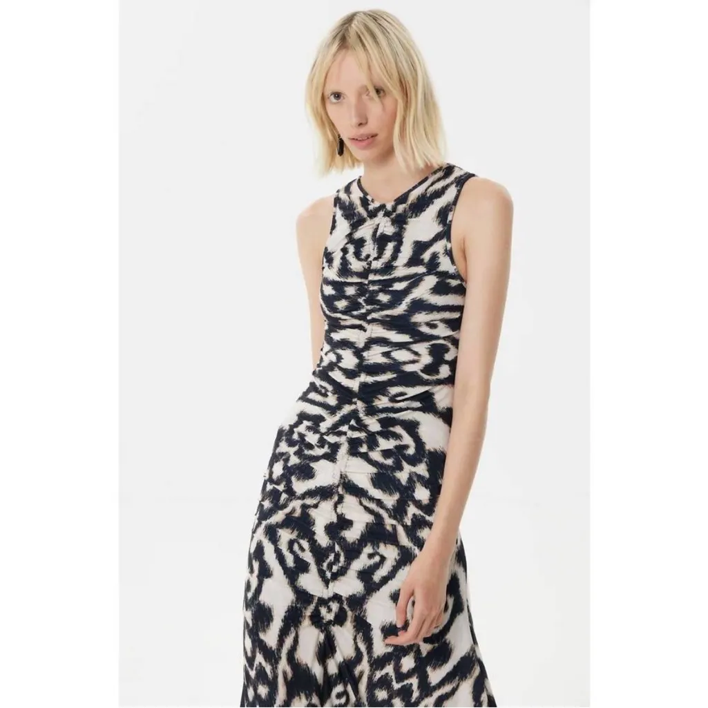 NEW MARIA CHER moreno mich midi dress in‎ ethnic ecru XS Black - Image 2