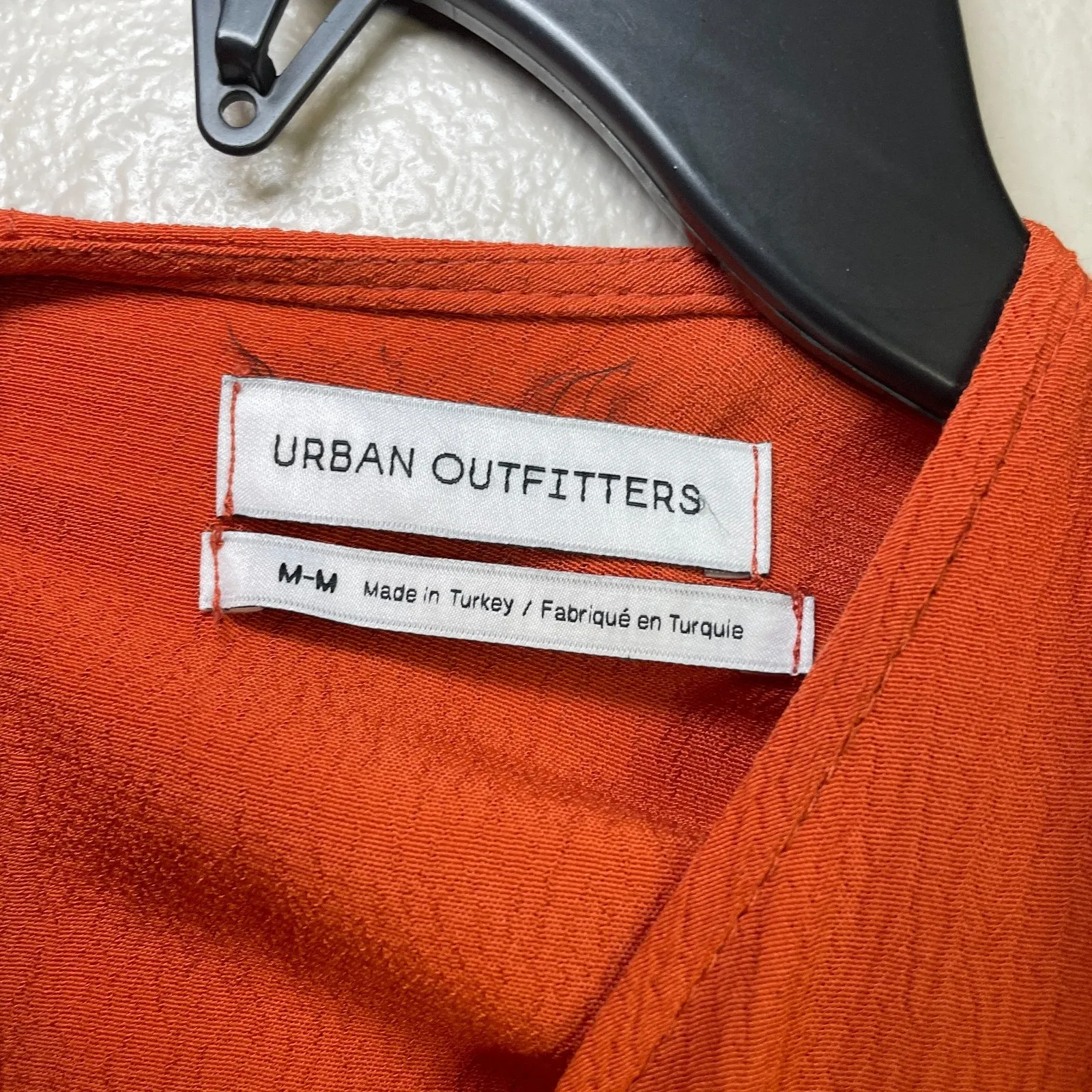 Urban Outfitters Orange Dress Sz Medium Slit Linsey Cap Sleeve Dress Open Back - Image 4