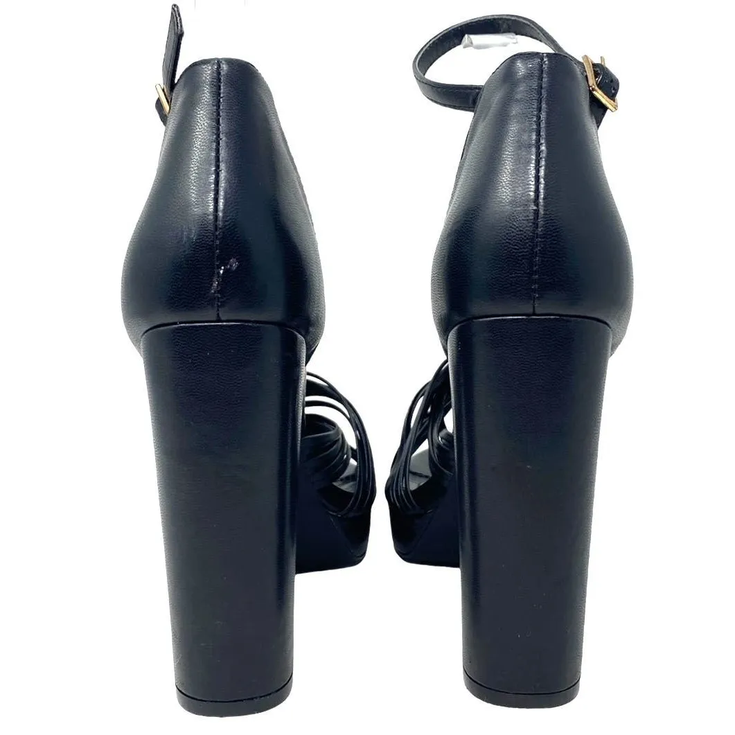 LULUS Sivan Black Platform Ankle Strap High Heels ~ Women's Shoes Size 9 - Image 10