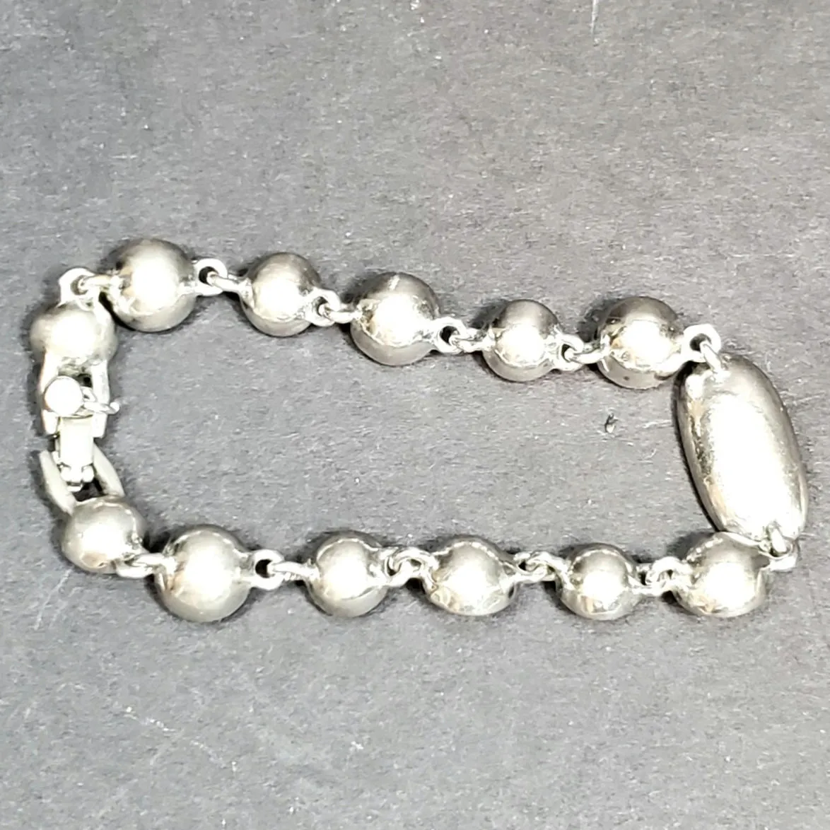 Givenchy Clear Rhinestone Silver Tone Bracelet 3.5" Signed Vtg - Image 5