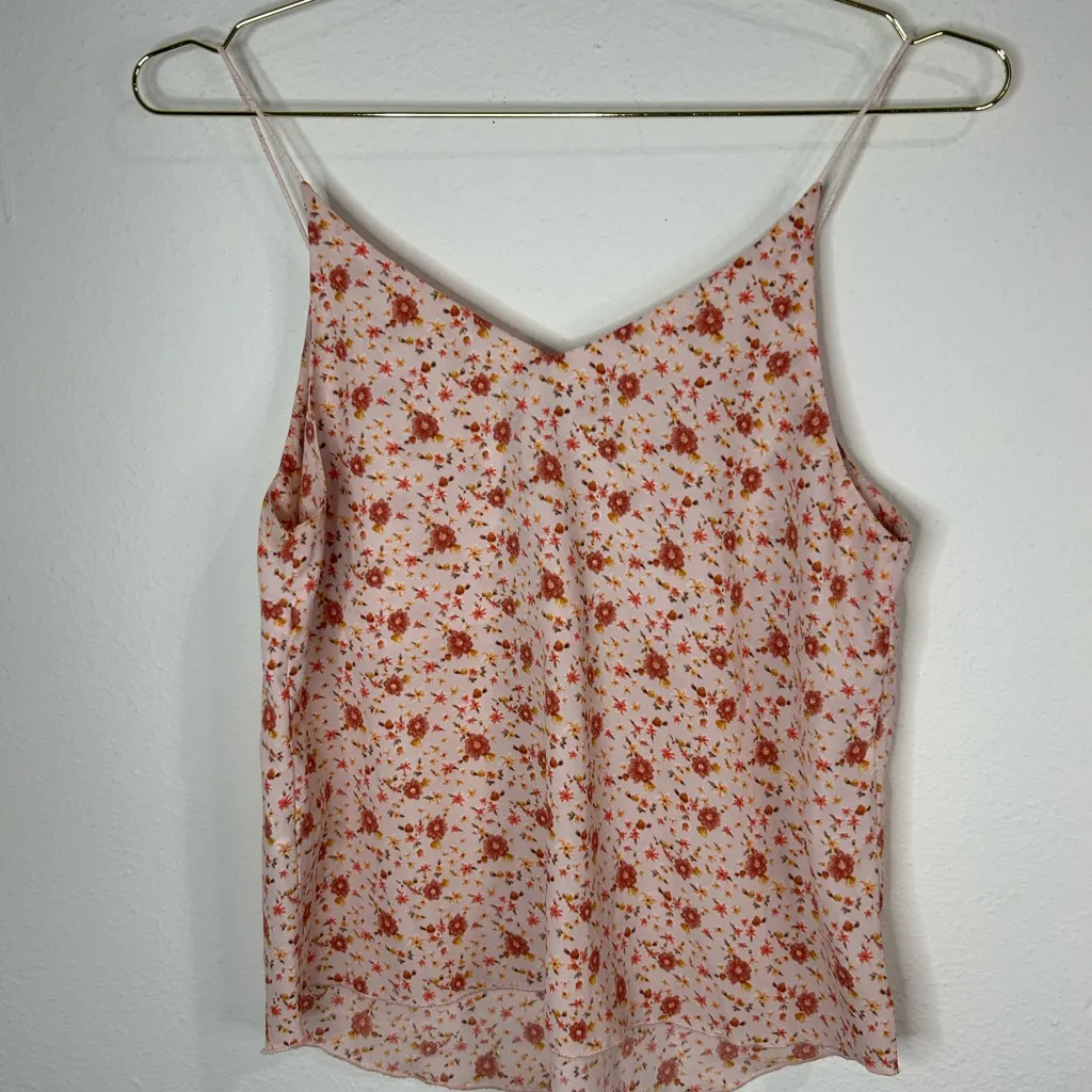Forever 21 Floral Cami Tank Top Women's Small Pink Orange Flower Cute Print - Image 4