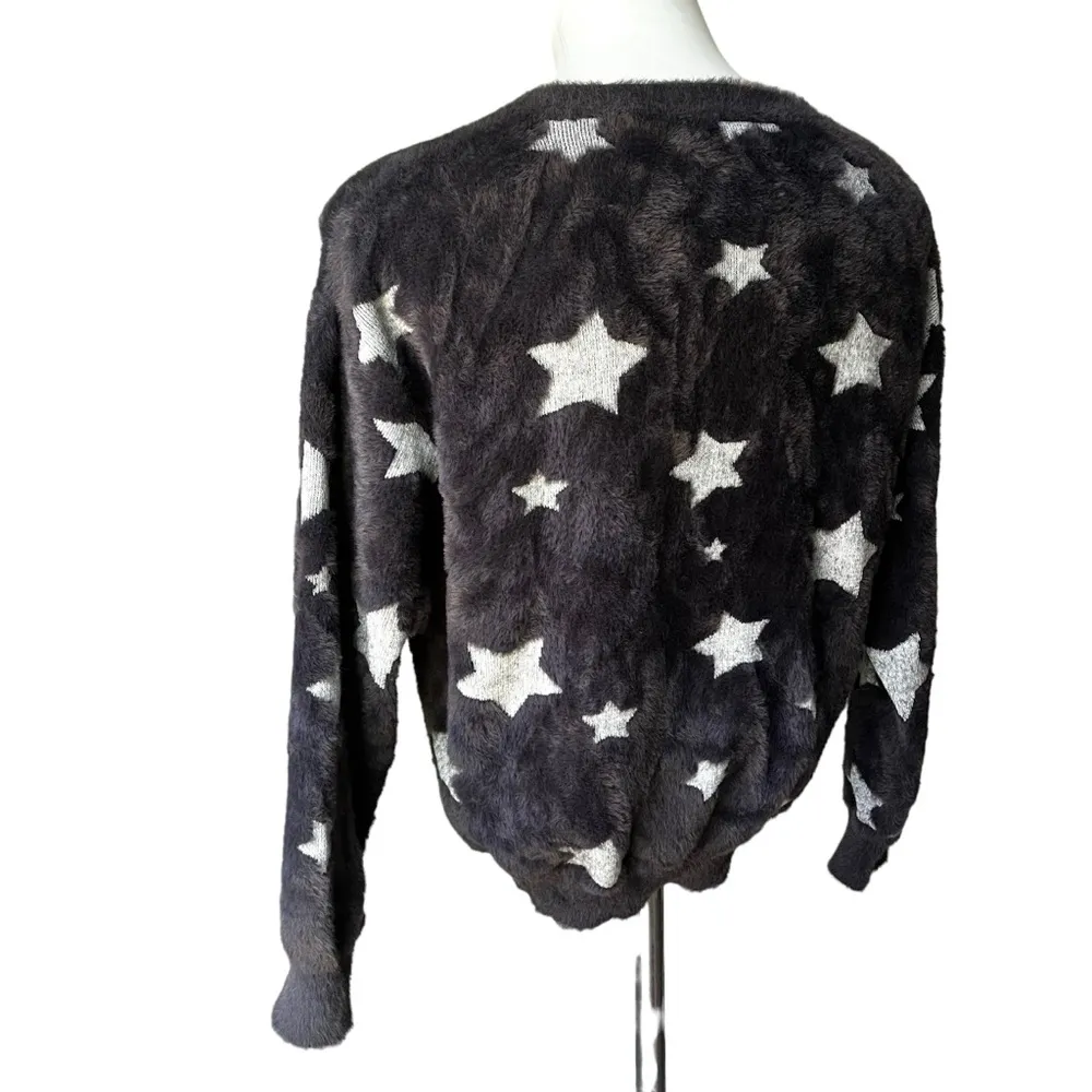 Simply Southern Fuzzy Star Sweater, Sz M - Image 6
