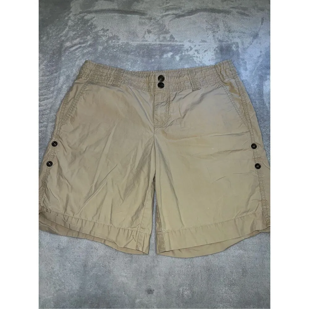 WOMENS GAP Khaki Longer Cotton Shorts 8 - Image 2