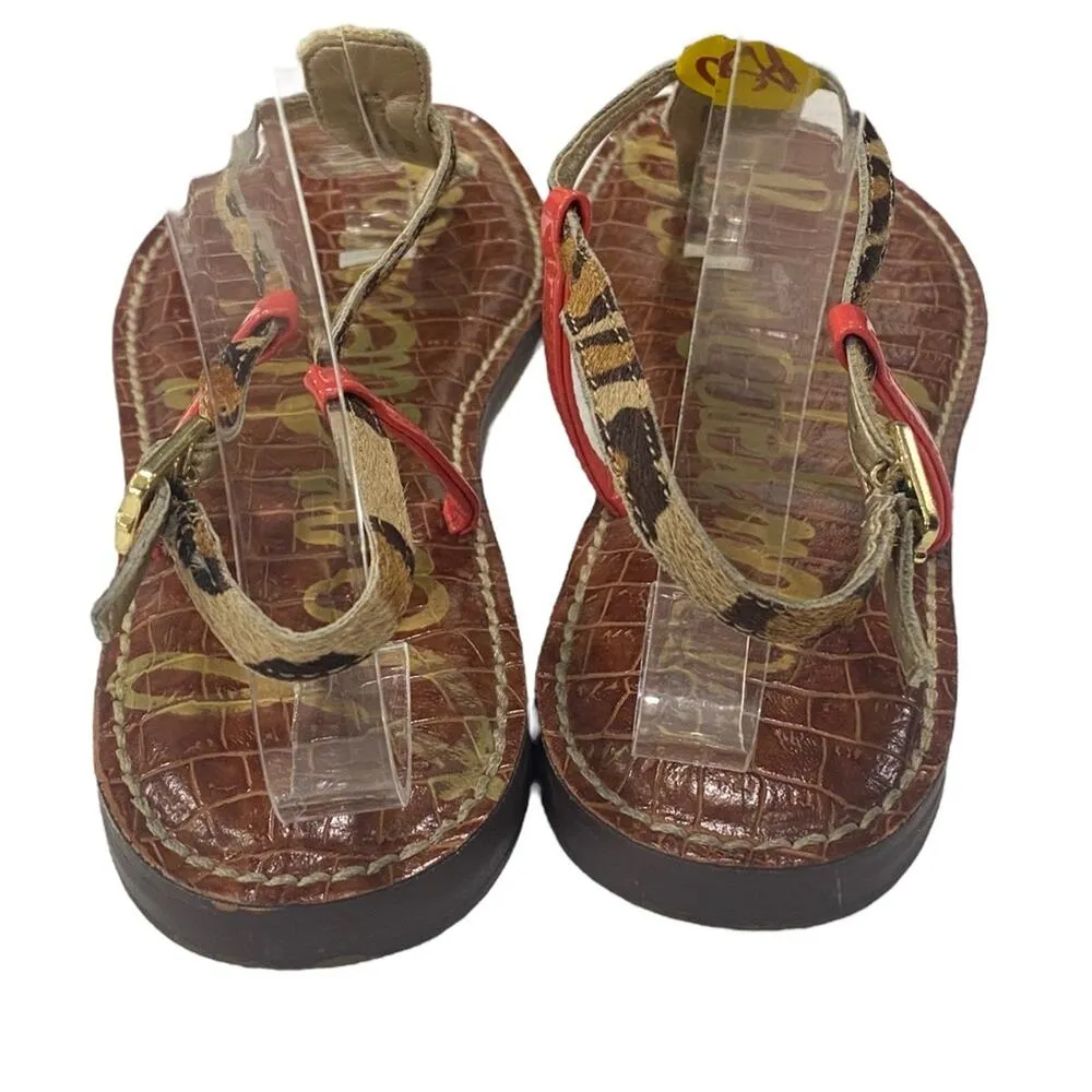 SAM EDELMAN Gigi sandal Size 10 mixed media snake print toe post sandals - Image 6